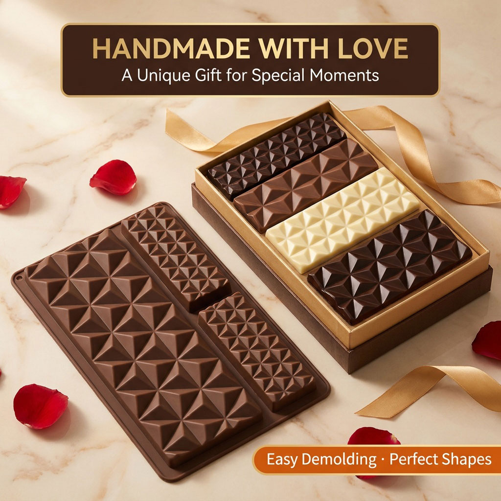 Silicone Mold Tray - Силиконовая форма для шоколадных плиток 2-в-1,